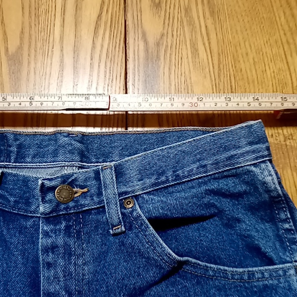 WRANGLER MENS Jeans 30 x 30 Regular Fit BLUE Denim Used Pants Straight Legs ? - Picture 7 of 9